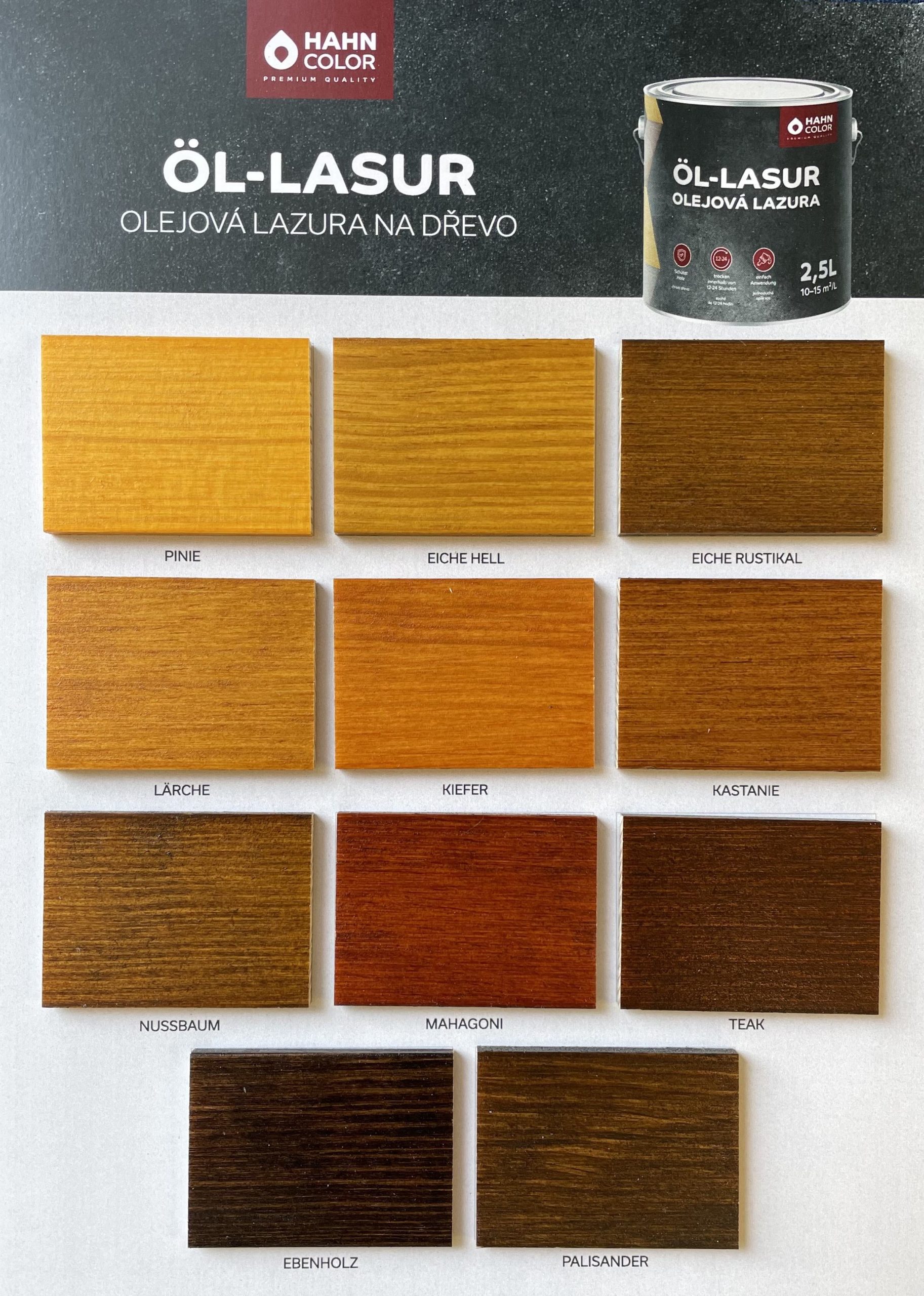 Hahn Color OLEJOVÁ LAZURA 2,5L OL-02 Pinie - Obrázek 2