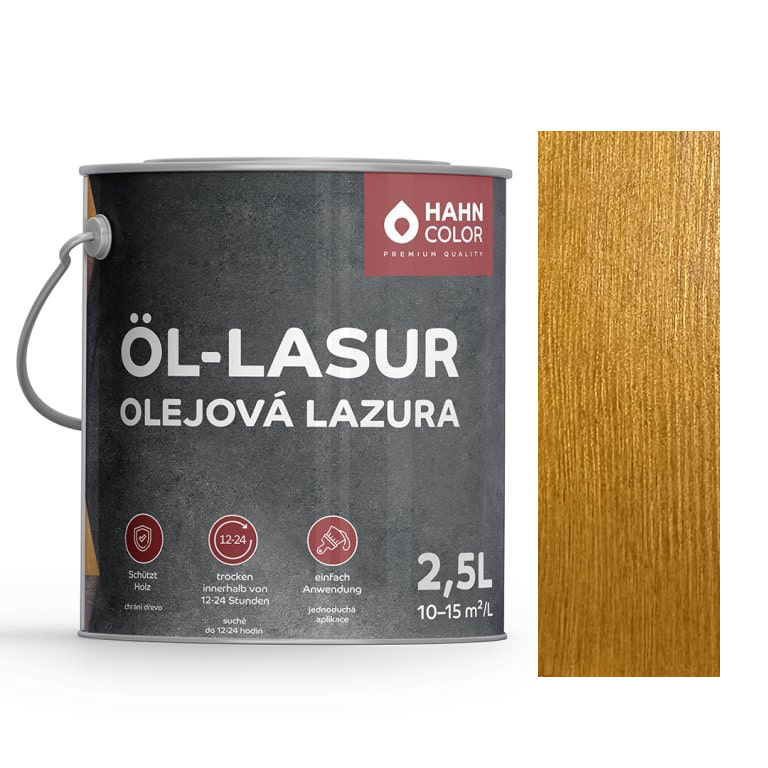 Hahn Color OLEJOVÁ LAZURA 2,5L OL-03 Světlý dub - Eiche Hell