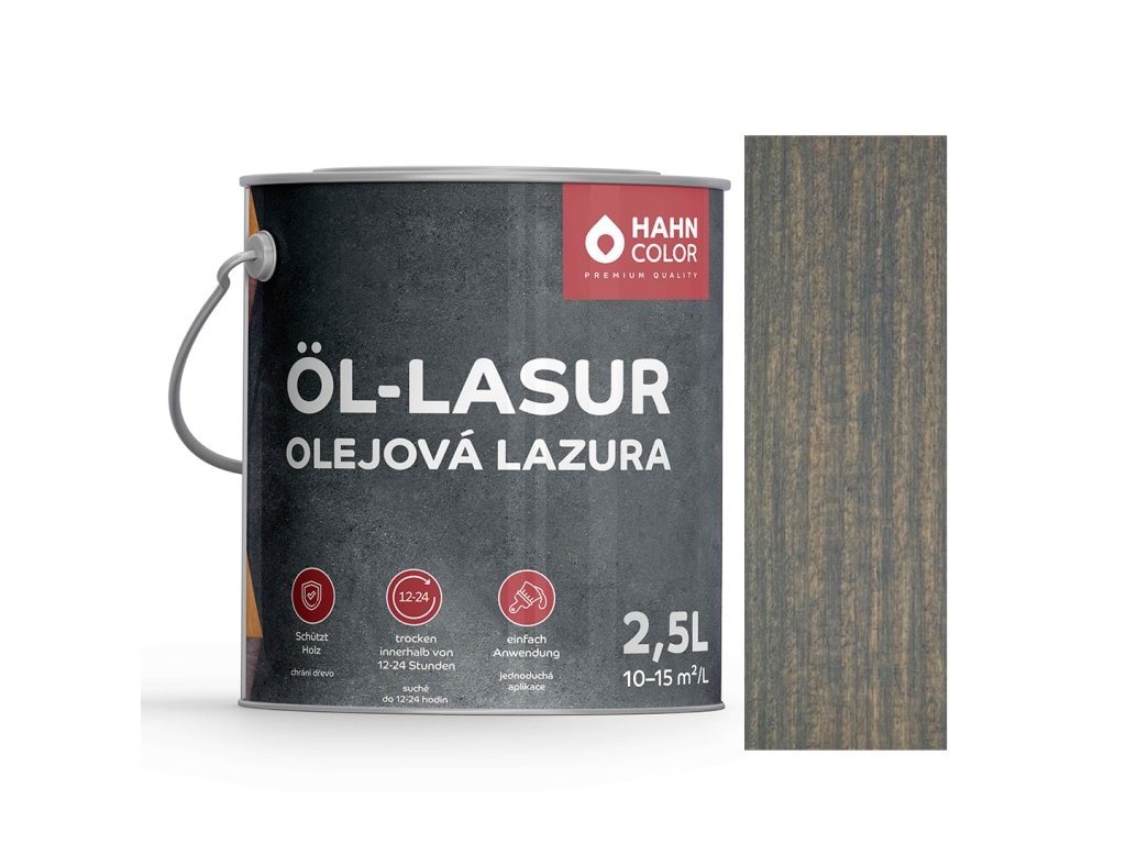 Hahn Color OLEJOVÁ LAZURA 2,5L OL-16 Grafitově šedá - Graphitgrau