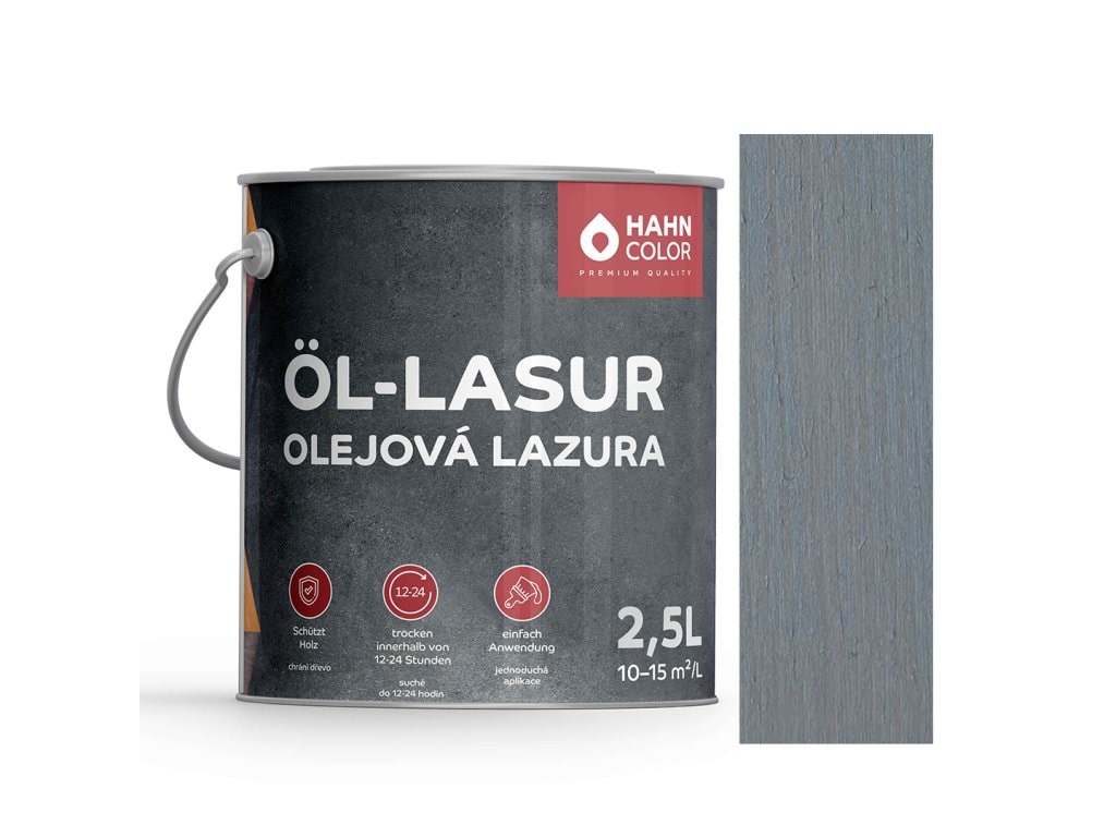 Hahn Color OLEJOVÁ LAZURA 2,5L OL-17 Platinově šedá - Platingrau