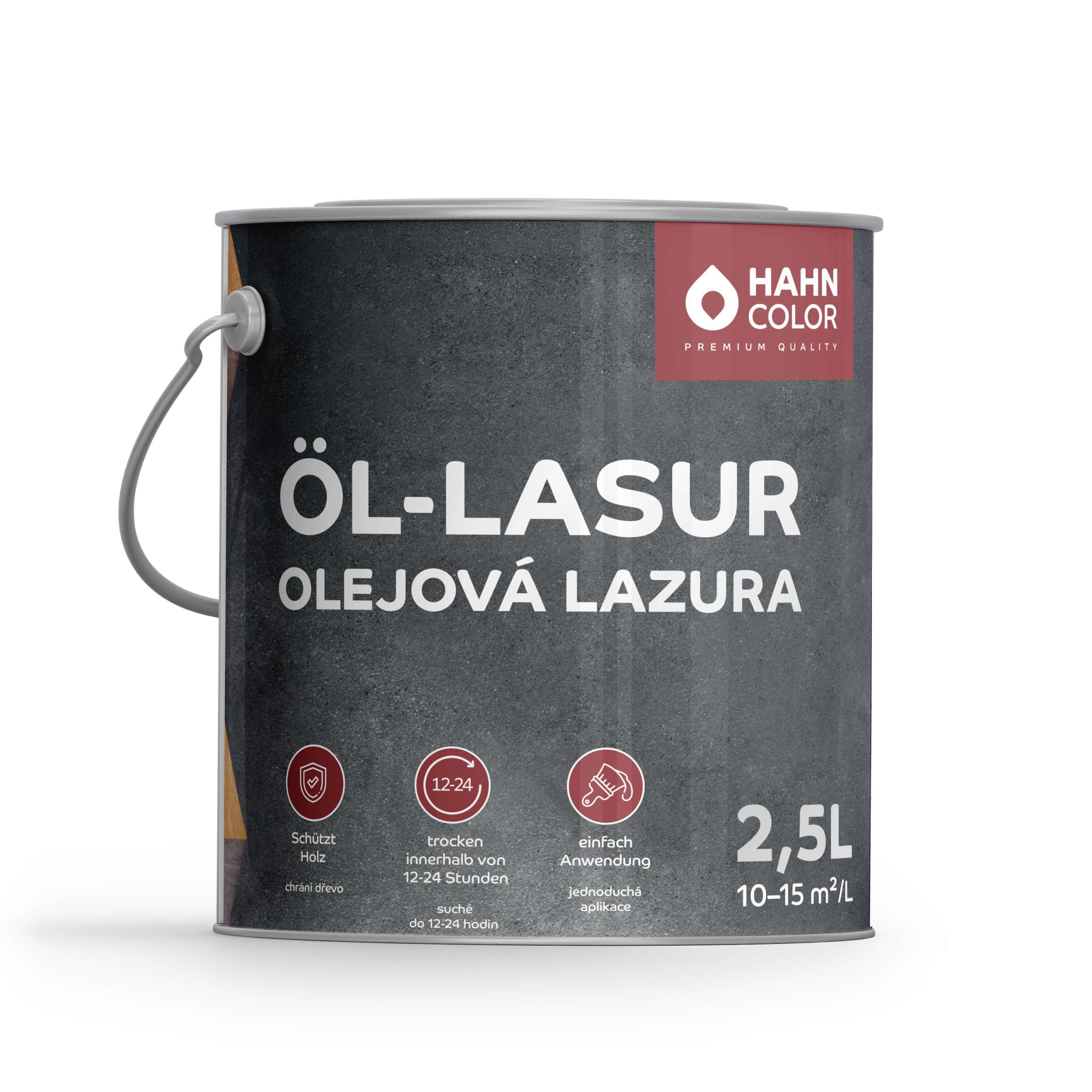 Hahn Color OLEJOVÁ LAZURA 2,5L OL-17 Platinově šedá - Platingrau - Obrázek 4